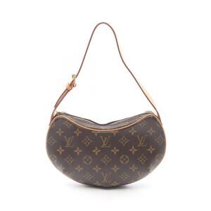 Louis Vuitton Pochette Croissant Shoulder Bag Leather Monogram Brown